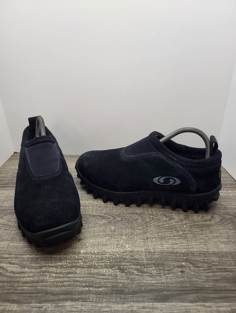 Salomon Contagrip Black Slip On Clog Snow Winter Shoes Womens Size 8.5 Y2k Vtg